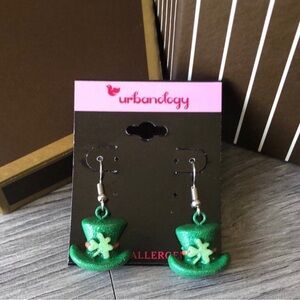 St Patrick’s Green Leprechaun Hat Earrings
